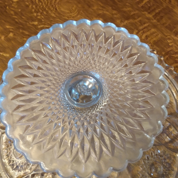 Vintage Imperial Cut Glass Cake Stand (A